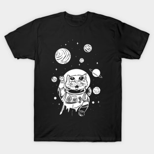 Space Cat Astronaut Cute Cat Design In Space T-Shirt